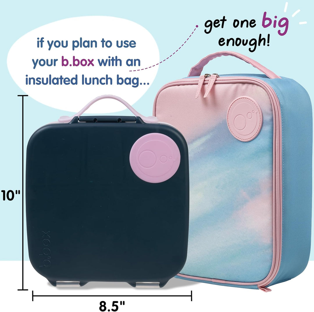 b.box Lunchbox mit Unterteilung für Kinder, Silikon, mit verstellbaren Trennwänden, Indigo Rose, Ind
