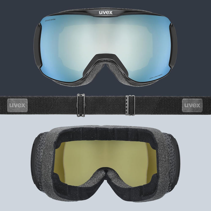 uvex Unisex Downhill 2100 Cv Planet Skibrille (1er Pack) Einheitsgrösse black/white-green, Einheitsg