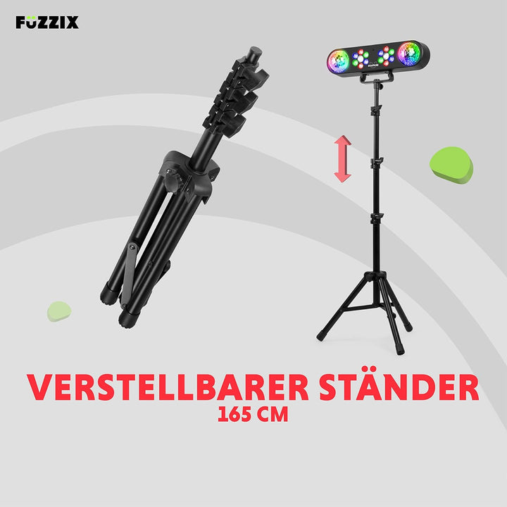 Fuzzix AllStar2 - Disco Licht Set mit Stativ und Fernbedienung, 2x PAR und 2x Discokugel, LED Lichto