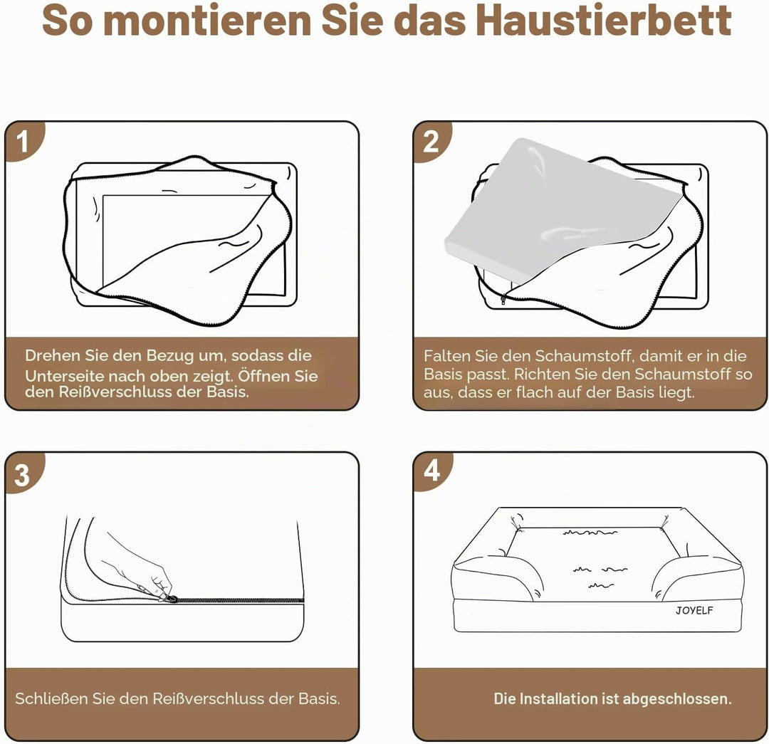 JOYELF Orthopädisches Hundebett für grosse Hunde, wasserdichtes Schaumstoffsofa mit abnehmbarem, was