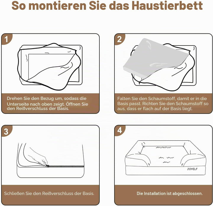 JOYELF Orthopädisches Hundebett für grosse Hunde, wasserdichtes Schaumstoffsofa mit abnehmbarem, was