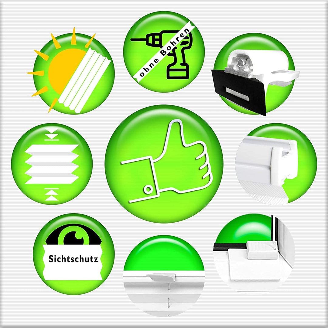 HORIVERT Wabenplissee Dunkelstahl 80x90 cm (B x H) mit Klemmträgern, mit Eco Dichtungspads, ohne Boh