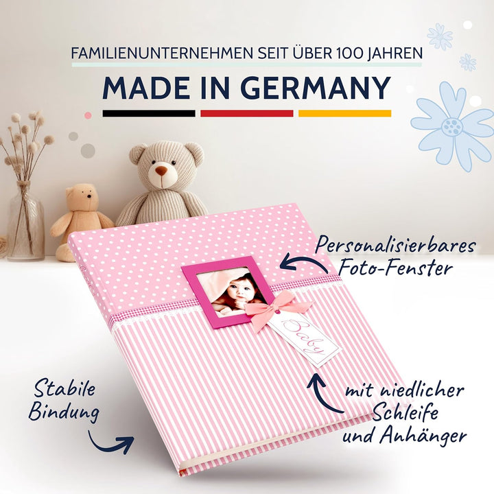 goldbuch 15801 Babyalbum mit Fensterausschnitt, Sweetheart, 30 x 31 cm, Baby Fotoalbum mit 62 weisse
