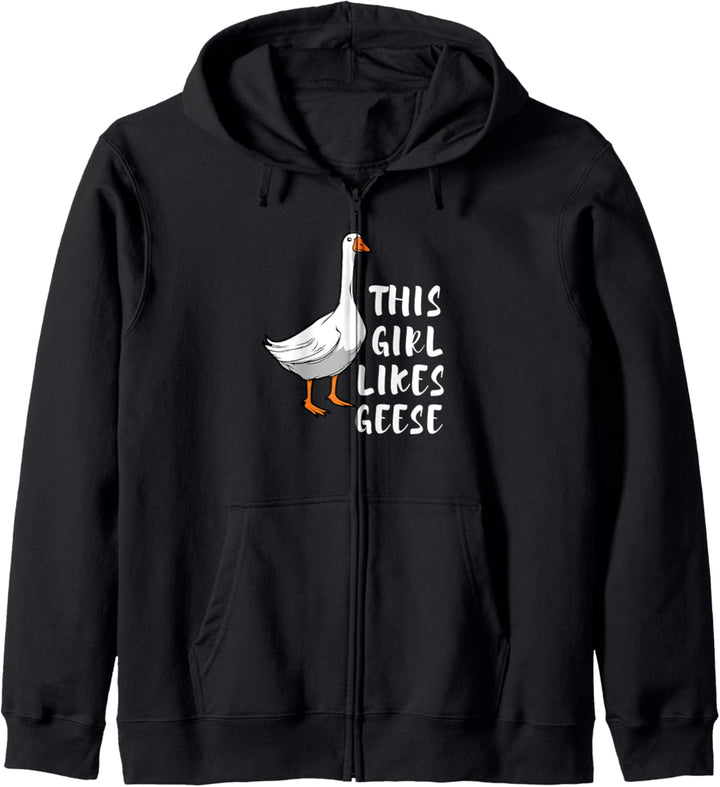 Mädchen mag Gänse Lustiger Spruch Wildlife Vogel Kapuzenjacke