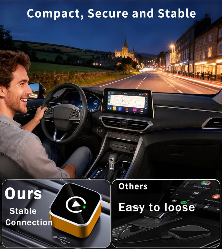 2 in 1 Wireless CarPlay Adapter, Kabelgebunden auf Kabellos, Mini USB Design für Autos mit CarPlay,