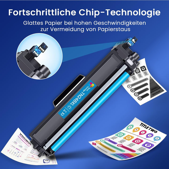 4er-Pack TN-248XL TN248XL TN248 TN-248CMYK TN-248VAL TN-248 Kompatibel für Brother MFC-L3760CDW Tone