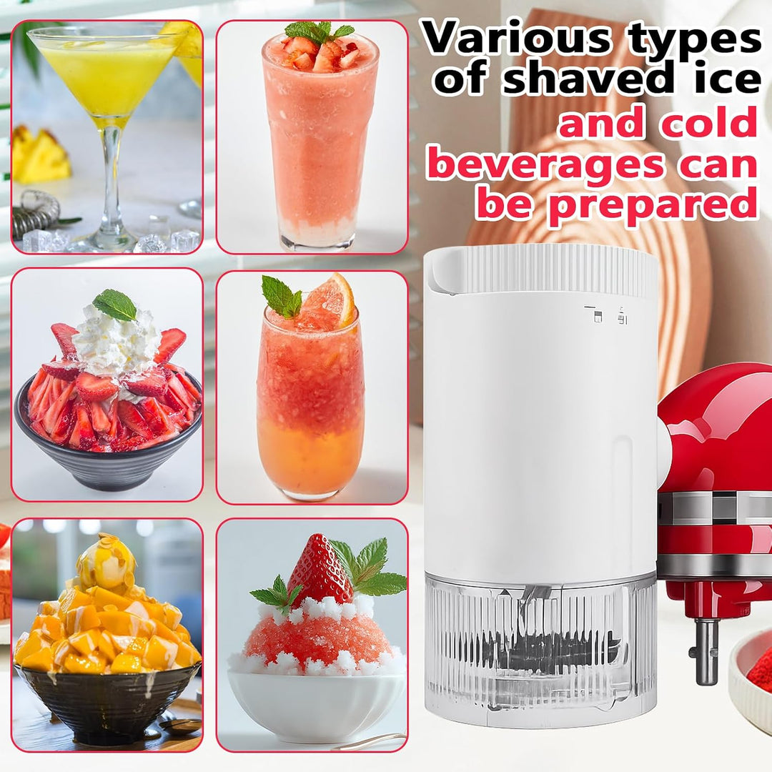 Rasiereis Aufsatz für Kitchen Aid Standmixer, Zubehör für Eismaschine mit 8 Eisformen, Rasiereis Auf