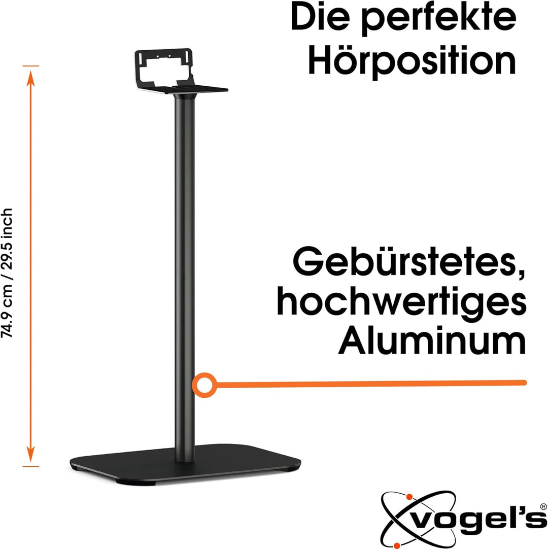 Vogel's SOUND 3305 Lautsprecher Ständer, Max. 6,5kg, Höhe: 75 cm, Auch geeignet für Sonos Five & Pla