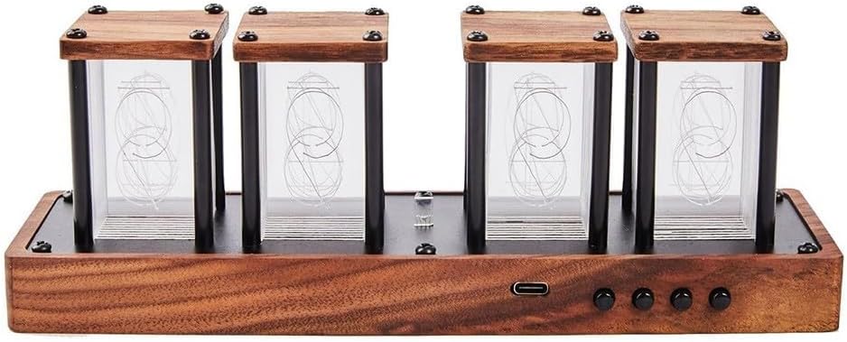 Digitale Nixie-Röhrenuhr, 8 Anzeigemodi, RGB-Vollfarb-LED-Schreibtischuhr, USB-betrieben, Farbwechse