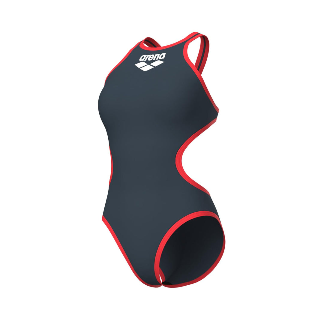 ARENA Damen W One Biglogo One Piece Badeanzüge (1er Pack) 32 Asphalt-fluo Red, 32 Asphalt-fluo Red