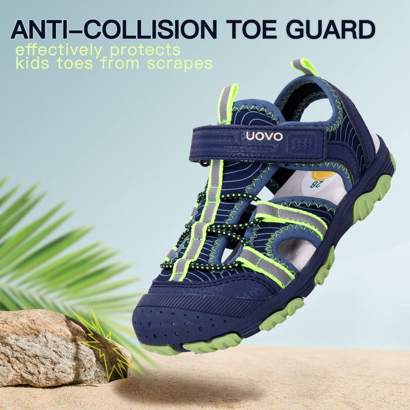 UOVO Jungen Sandalen Trekking Wandern Kinder Sandalen Outdoor Geschlossene Zehe Sandalen Sportliche