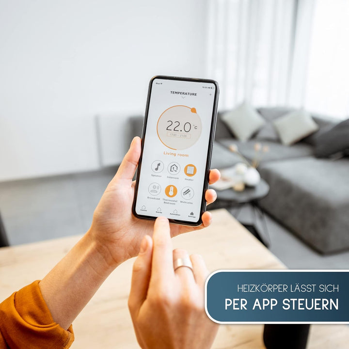 anapont elektrischer Badheizkörper, 775h x 600b, chrom/gebogen | mit Appsteuerung, Handtuchheizkörpe