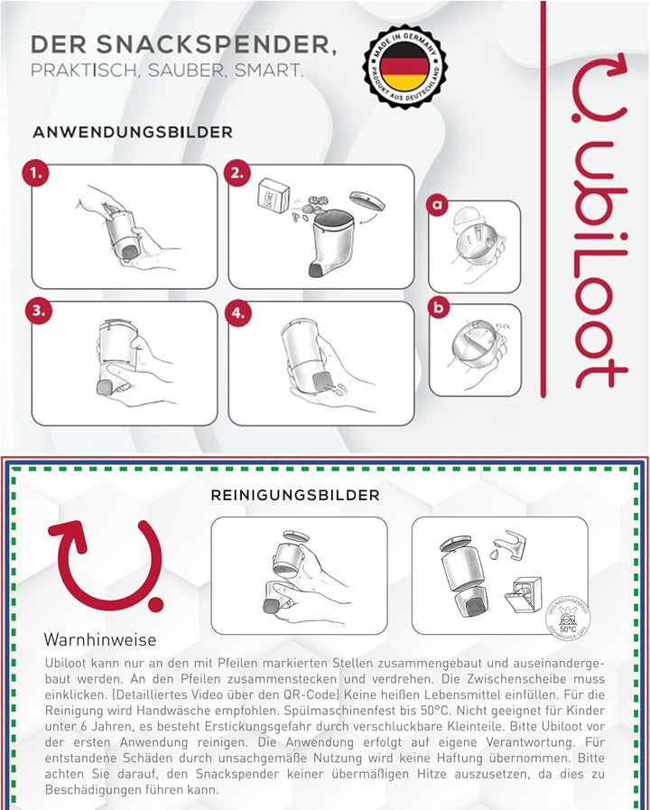 Innovativer Snackspender für saubere Hände & Equipment [485ml] - Ideal für Gaming, Büro & Freizeit -