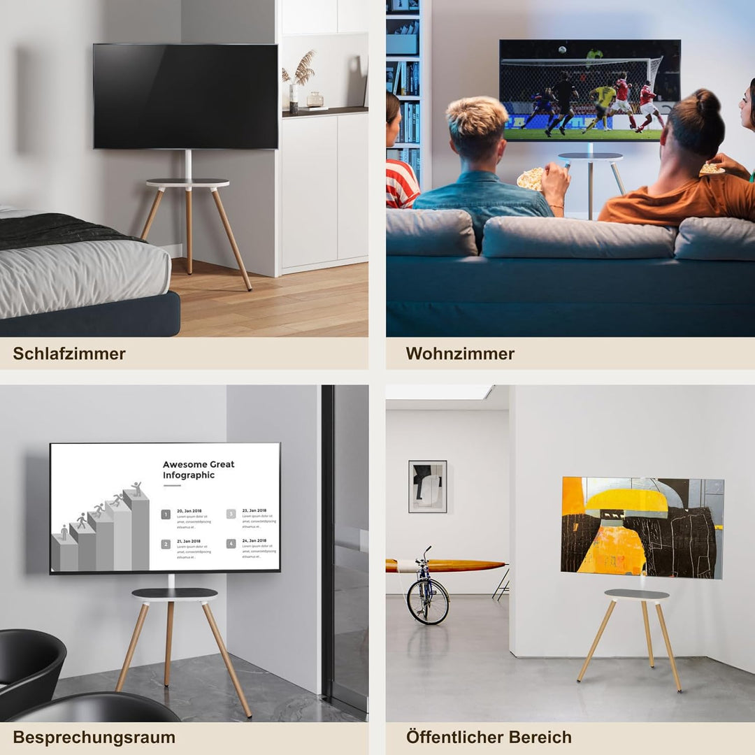 ECOTINY TV staffelei für 40 bis 65 Zoll LCD LED OLED Bildschirm bis zu 35 kg, höhenverstellbar und s