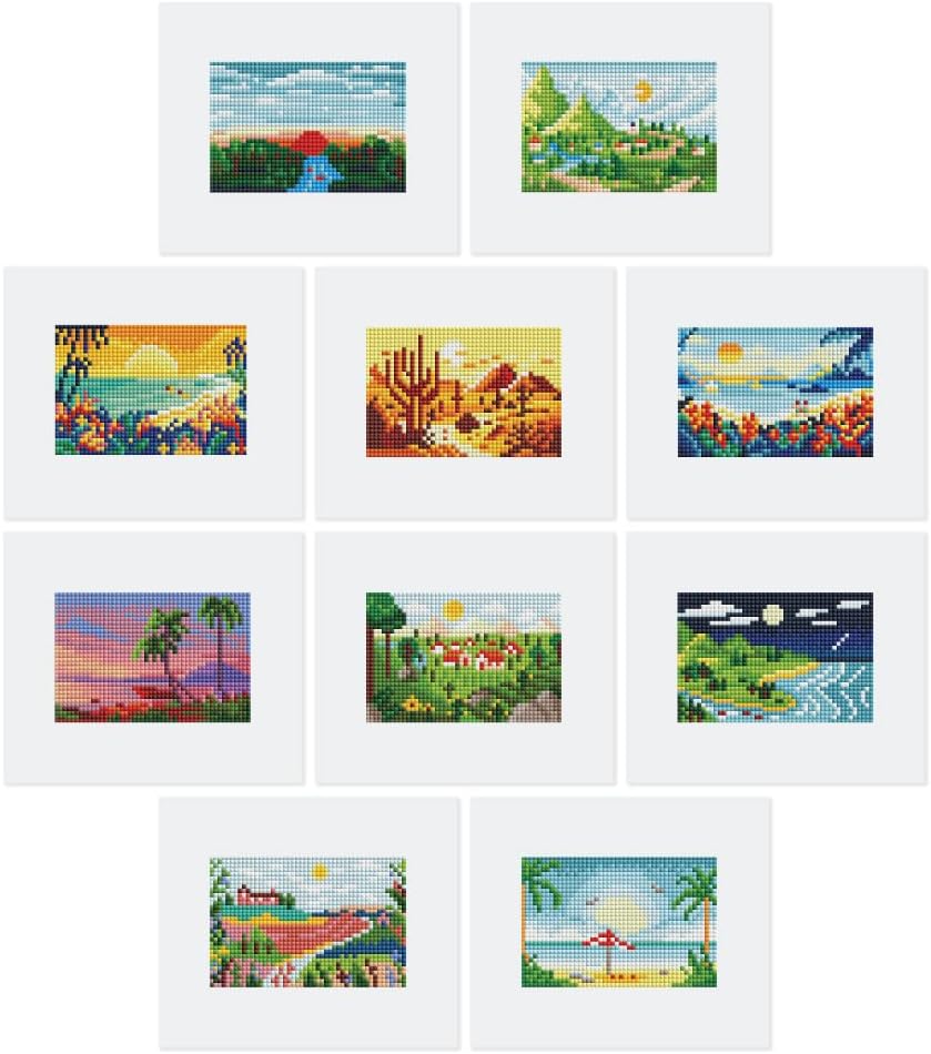 Figured'Art Mini Serie Diamond Painting Erwachsene - Sommerlandschaften - Premium-Box mit 10 Stück 1