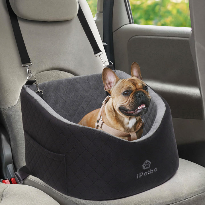 Hunde Autositz für Kleine Hunde – Crash-Schutz, Anti-Rutsch, Schützt Autoinnenraum, Abnehmbar & Wasc