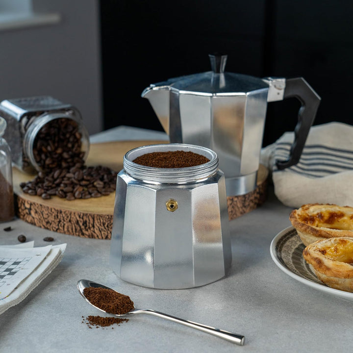 Cafe Ole ECM-12 Café Olé Italienischer Espressokocher aus Aluminium – 12 Mokkatassen/ 480 ml, Alumin