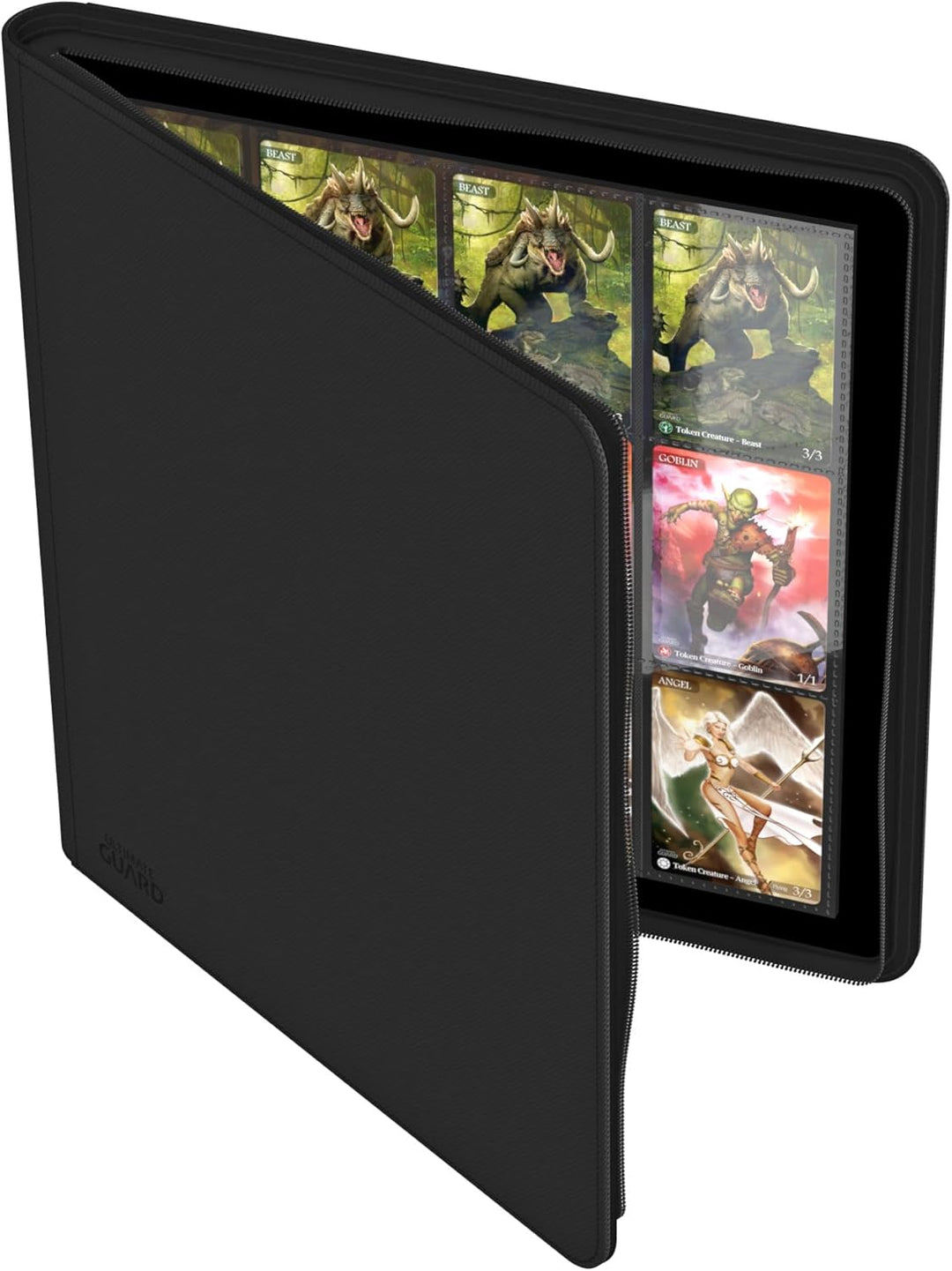Ultimate Guard UGD010342 - 12-Pocket Quad Row Zip Folio Xeno Skin, schwarz, Schwarz