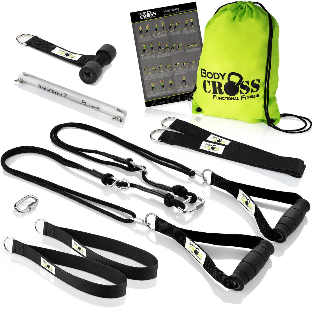 PREMIUM Schlingentrainer, Made in Germany, geprüft & zertifiziert, Slingtrainer Krafttraining Set fü