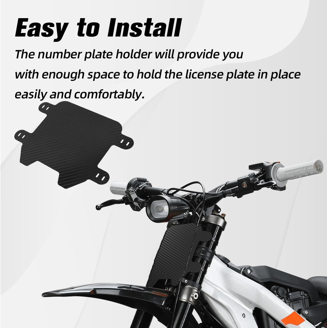 JFG RACING Kennzeichenhalter Sur Ron,Motorrad Nummernschild Kennzeichenrahmen Carbon Frontnummernsch