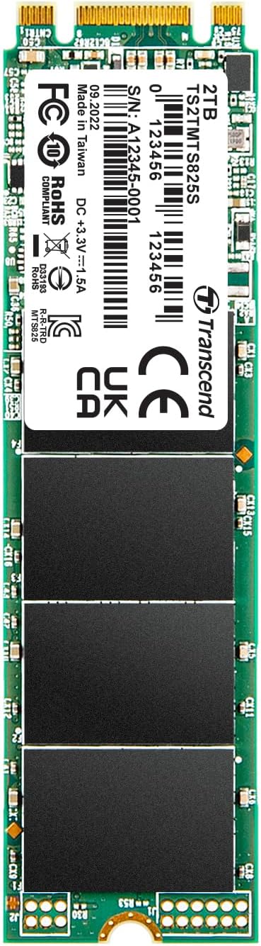 Transcend 2TB SATA III 6Gb/s MTS825S 80mm M.2 SSD (TS2TMTS825S)