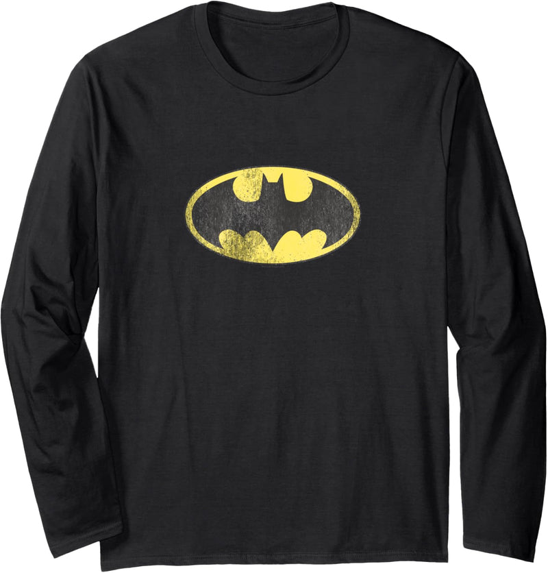 Batman Retro Bat Distressed Logo Langarmshirt