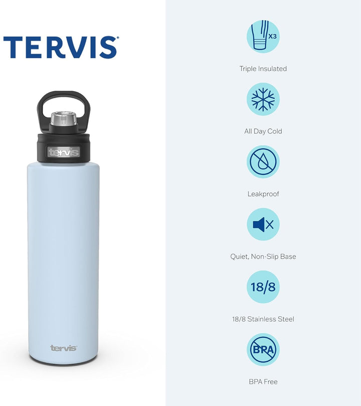 Tervis Pulverbeschichteter Edelstahl-Reisebecher, dreiwandig, isoliert, hält Getränke kalt, 1,2 l, m