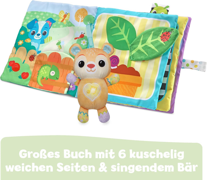 VTech Baby Mein grosses Plüschbuch – Fühlbuch/Soundbuch mit Musik und Geräuschen – Stoffbuch mit bew