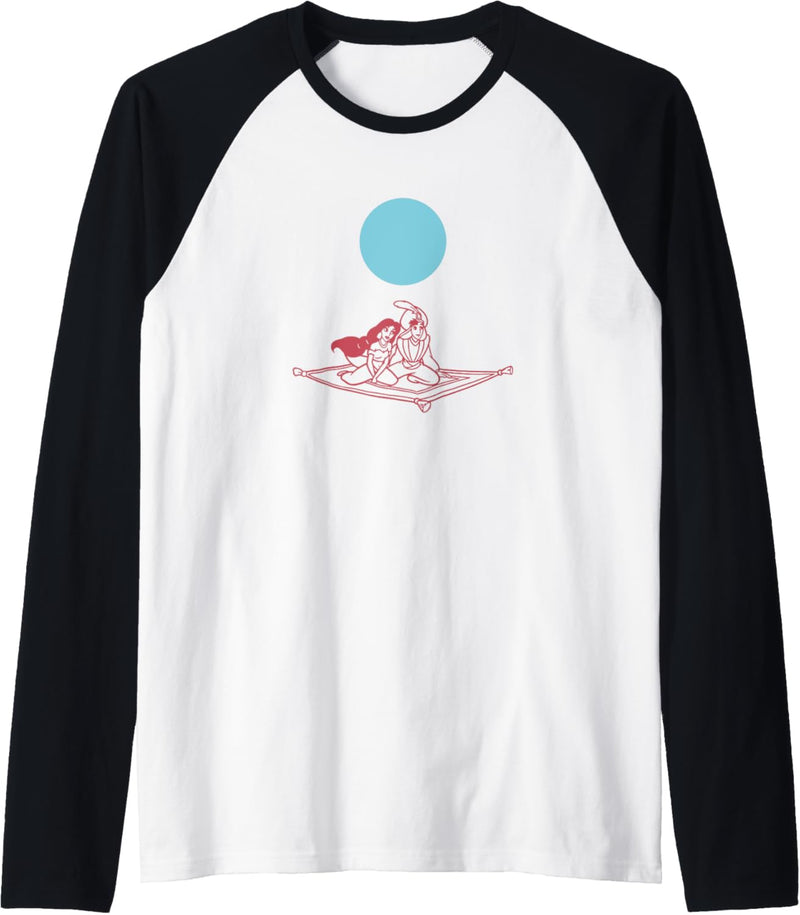 Disney Aladdin And Jasmine Flying Carpet Outline Sketch Raglan