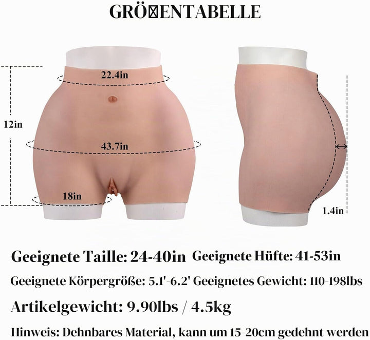 EQAIWUJIE Silikon Panty Big Butt Lifter Hip Enhancer Crossdressing Unterwäsche für Dragqueen Crossdr