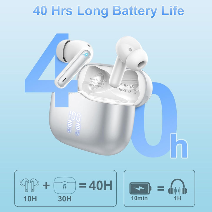 xinwld Bluetooth Kopfhörer, Kopfhörer Kabellos Bluetooth 5.3 In Ear Kopfhörer mit 4 ENC Noise Cancel