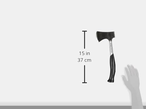 Stanley Steelmaster Beil, Karbon-Stahlkopf, Anti-Rutsch Griff, Klingenschutzhülle, 40mm Länge, 1-51-