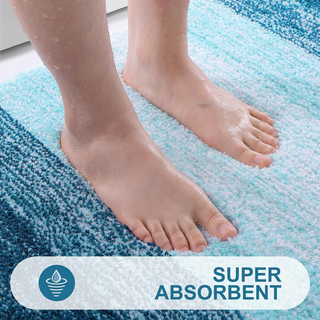 Homaxy Weich Badezimmerteppich 51x76 cm, rutschfest waschbar Badematte Flauschige Hochflor Badteppic