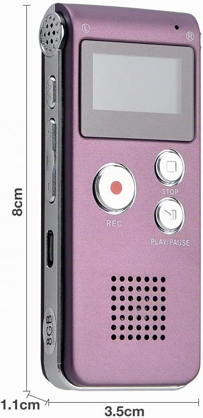 Lychee 8GB LCD Bildschirm Digitales Diktiergerät Aufnahmegerät Sprachaufnahme Audiorekorder Voice Re