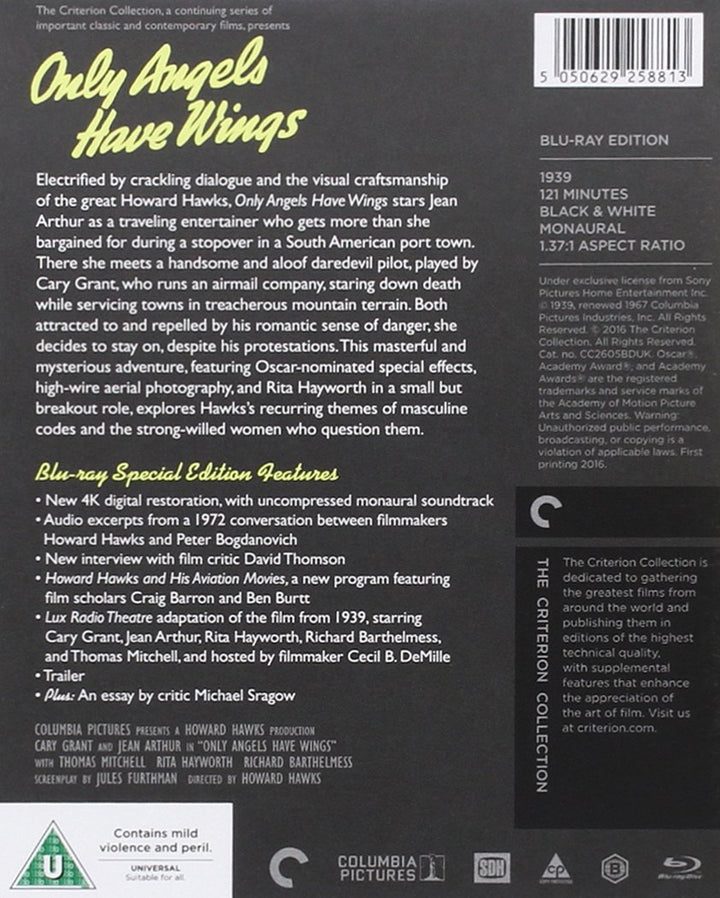 Only Angels Have Wings [Blu-ray] [UK Import], 4K