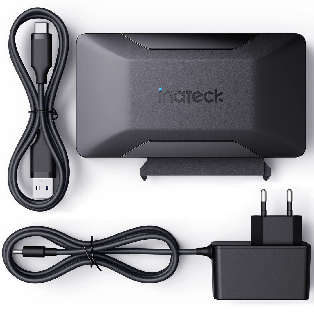 Inateck SATA USB Adapter, USB 3.2 Gen 2 Festplattenadapter für 2.5/3.5 Zoll SSD/HDD, 12V/2A Netzteil