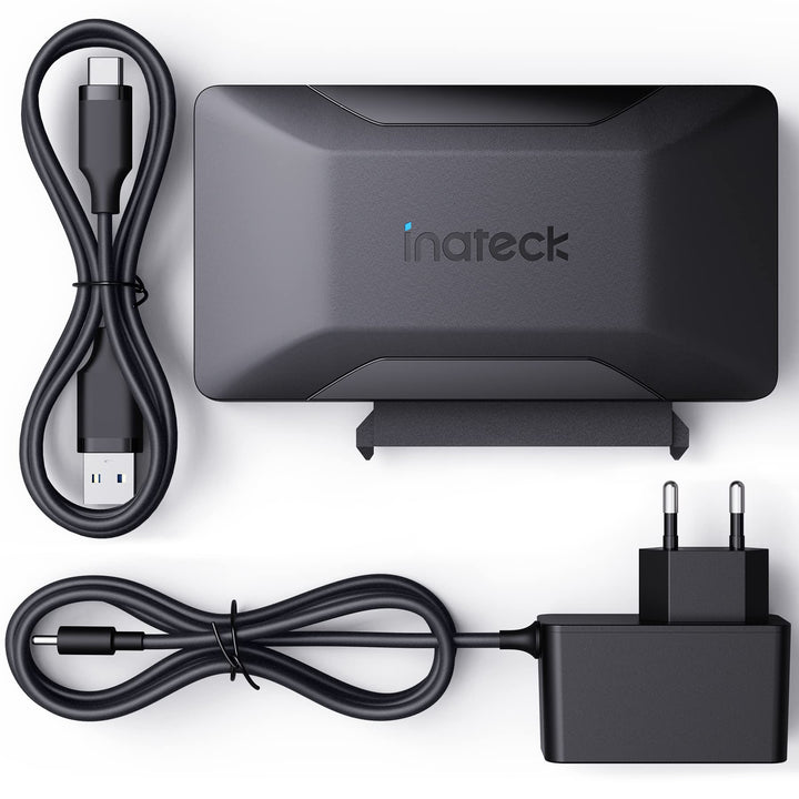Inateck SATA USB Adapter, USB 3.2 Gen 2 Festplattenadapter für 2.5/3.5 Zoll SSD/HDD, 12V/2A Netzteil