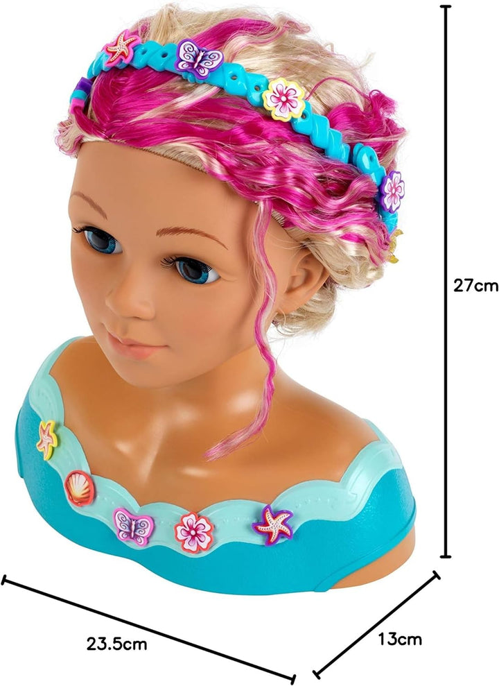 Klein Theo 5398 Princess Coralie Schmink- und Frisierkopf 'Mariella' | Mit Haarschmuck, Kosmetik u.v