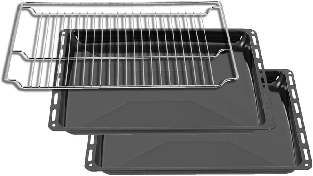 ICQN 465 x 370 x 30 doppelt Set mit Gitter, Passend für Bosch Neff Constructa, 2er Emaillierte Fettp