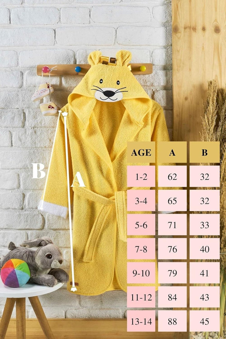 ELY PARKER Bademantel Kinder Frottee, Jungs, Jungen, Mädchen, Handtuch aus Türkische Baumwolle, mit
