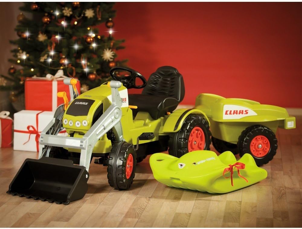 BIG - Claas Celtis Loader mit Anhänger - Kindertrettraktoren, Spielfahrzeug mit Präzisionskettenantr