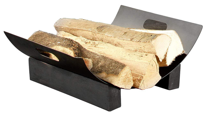 Carlo Milano Kaminholzkorb Metall: Metall-Holzkorb für dekorative Brennholz-Lagerung (Holzkorb Kamin