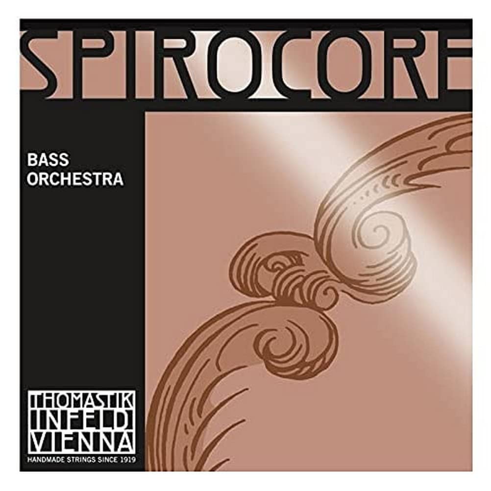Thomastik 644242 Saiten für Kontrabass Spirocore Spiralkern Orchesterstimmung, Satz 3/4 weich für Me