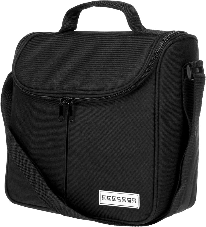 anndora Mini Kühltasche 4 Liter Vespertasche lunchbag - Farbwahl Schwarz, Schwarz