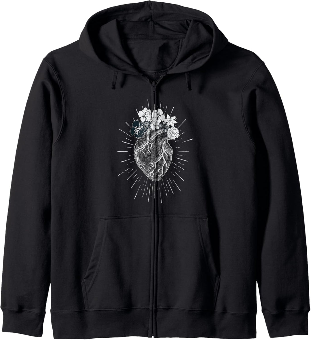 Floral Anatomical Human Heart Geschenk für einen Kardiologen Kapuzenjacke