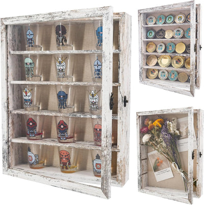 FramePro Grosse Schattenbox Vitrine Rahmen mit Glasfenstertür 3D Bilderrahmen Erinnerungsstücke Meda