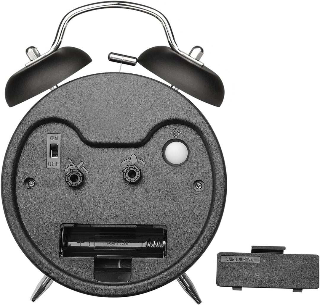 Doppelglockenwecker mit Nachtlicht, analoger Wecker für Kinder ohne Ticken, lauter Alarm, geräuschlo