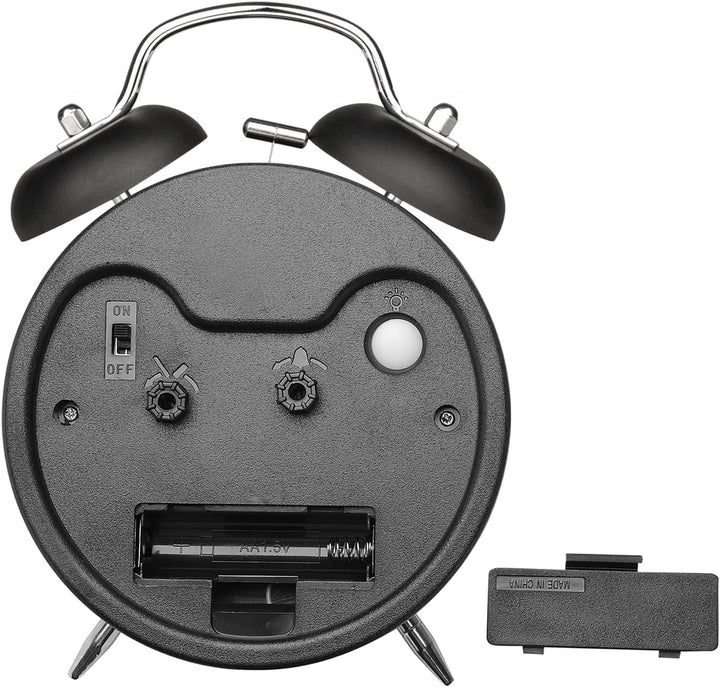 Doppelglockenwecker mit Nachtlicht, analoger Wecker für Kinder ohne Ticken, lauter Alarm, geräuschlo