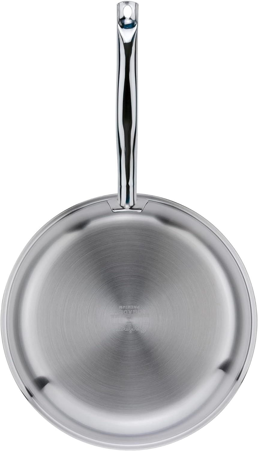 Spring 0414856032 Brigade Premium Bratpfanne, Edelstahl, silber, 5,5 x 35 x 58 cm 32 cm D, 32 cm D