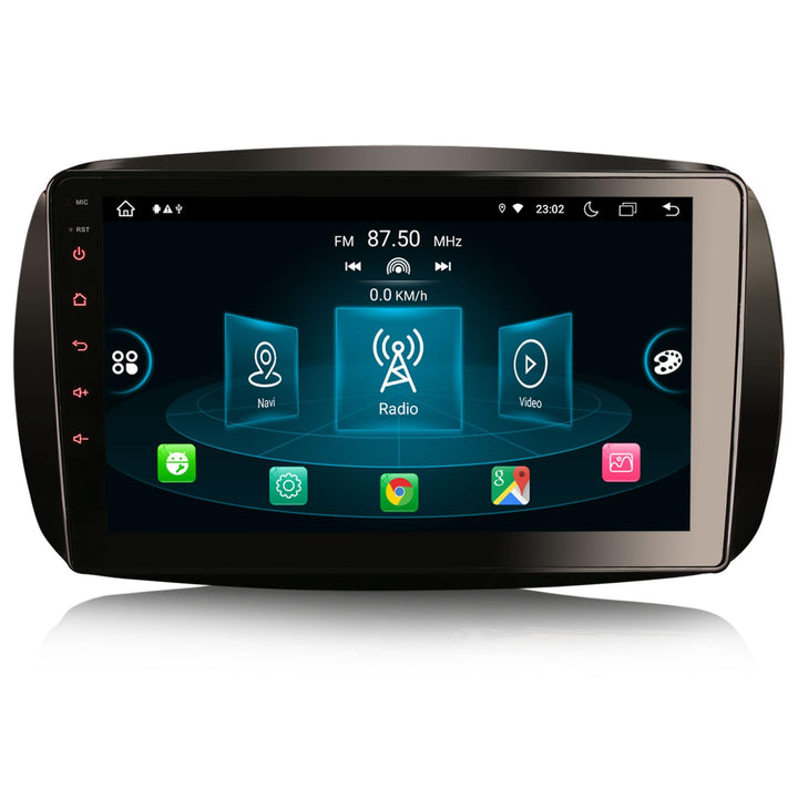 Erisin Android 14 8-Kern 4GB RAM+ 64GB ROM Autoradio Mit GPS Navi für Mercedes-Benz SMART 9 Zoll Tou